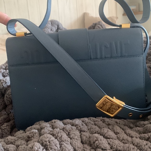 Blue - Christian Dior Grained Calfskin 30 Montaigne Flap Bag - Picture 3 of 7